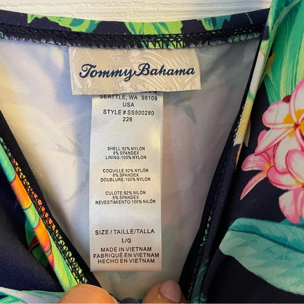 Tommy Bahama blue tropi- calling spa covers up dress size L - Picture 4 of 13